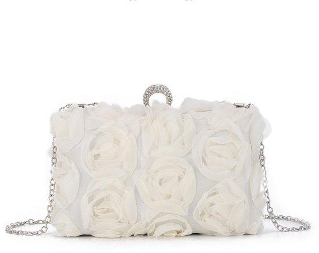 Damen-Clutch-Beutel Beige Sommer Abendtasche mit Kette