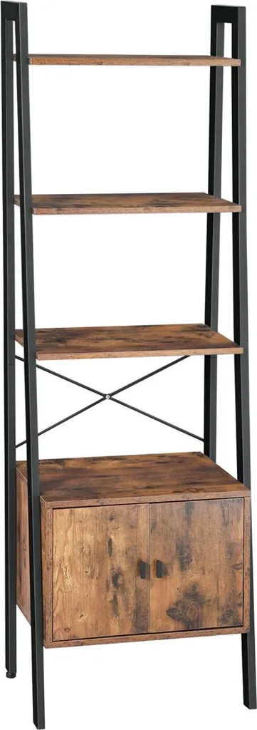 Étagère industrielle à 4 tablettes - Structure en métal noir Loft-X4