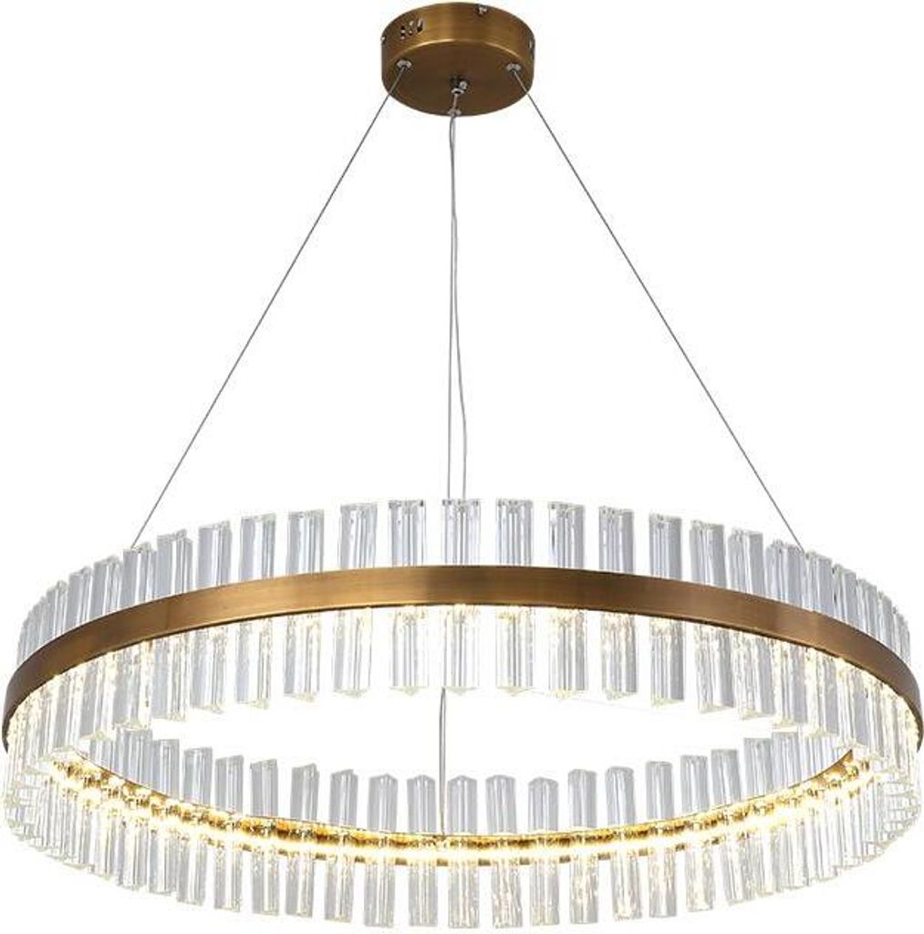 Luxemburg Crystal Prisms - Żyrandol 80cm LED 55W, Mosiądz Zdjęcie produktu 