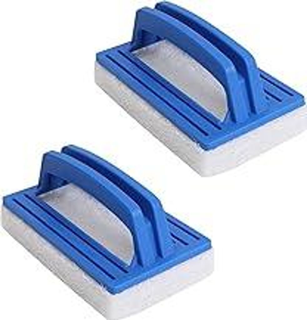 2 Stück Pool Schwamm Bürsten, Pool Randreiniger, Blau Mit Griff Schwimmbadbürste, Poolreinigung Schwamm, Handschrubber, Pool Reinigungsbürste f...