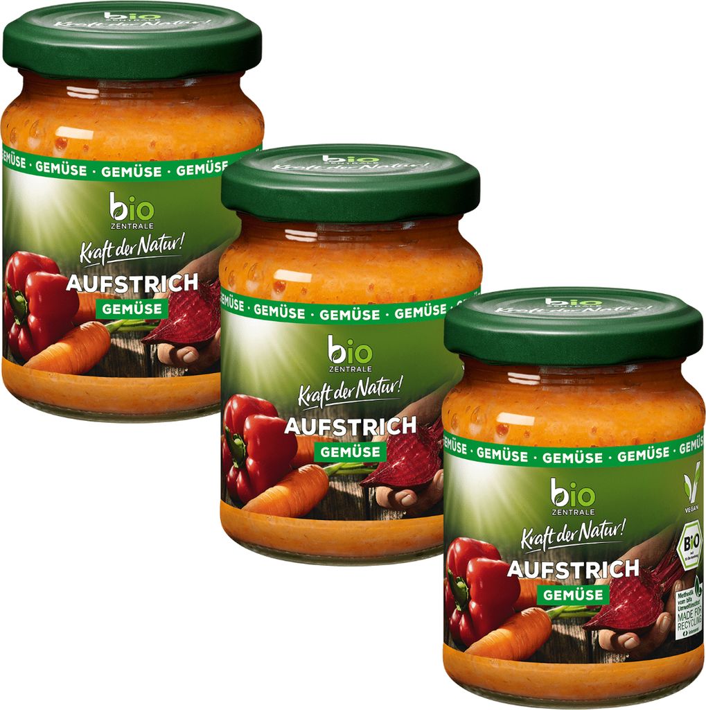 biozentrale Brotaufstrich Gemüse, 3er Pack Produktbild 