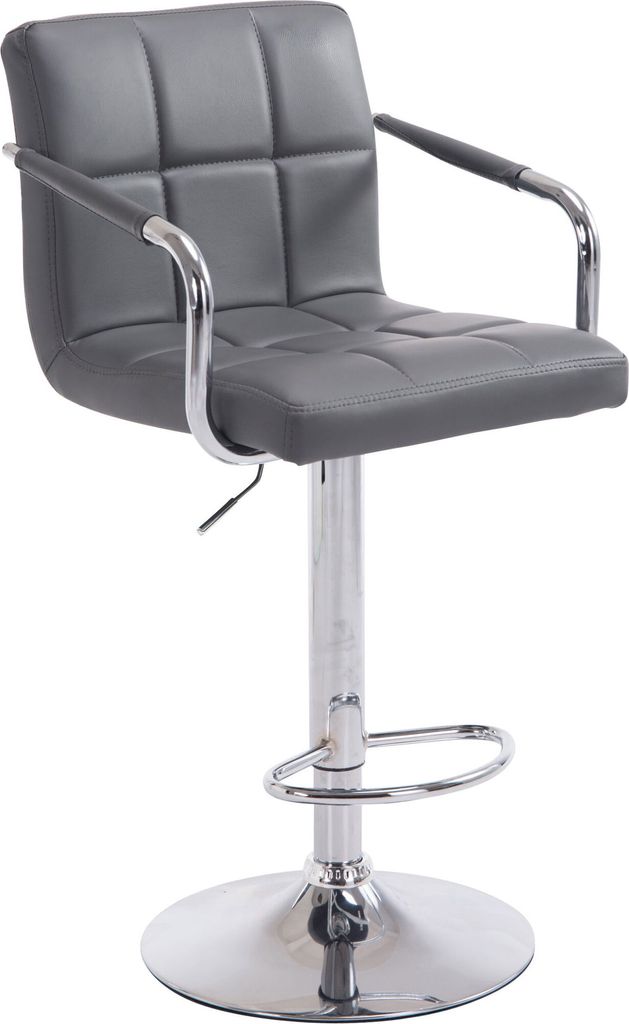 CLP Barhocker Lucy V2 höhenverstellbar und drehbar Farbe:grau;Gestell Farbe:chrom