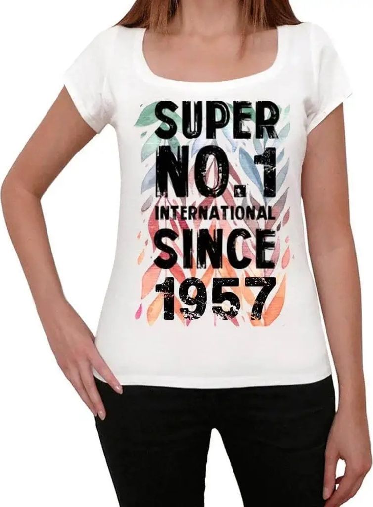 Damen Grafik T-Shirt Super Nr1 international seit 1957 – Super No1 International Since 1957 – Geschenk 67. Geburtstag Jahrestag 67 Jahre Jubil...