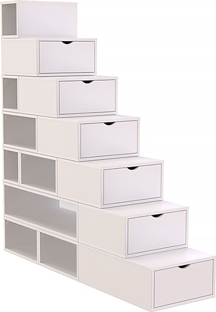 Treppenregal 175 cm - Weiß Produktbild 