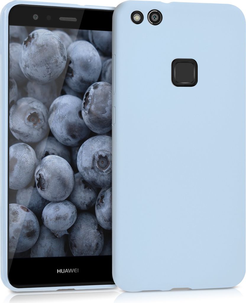 kwmobile Hülle kompatibel mit Huawei P10 Lite Hülle - weiches TPU Silikon Case - Cover geeignet für kabelloses Laden - Hellblau matt