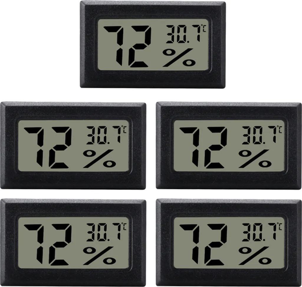 Set 5 Igrometri Digitali INF Mini per Humidor Rettili e Chitarre