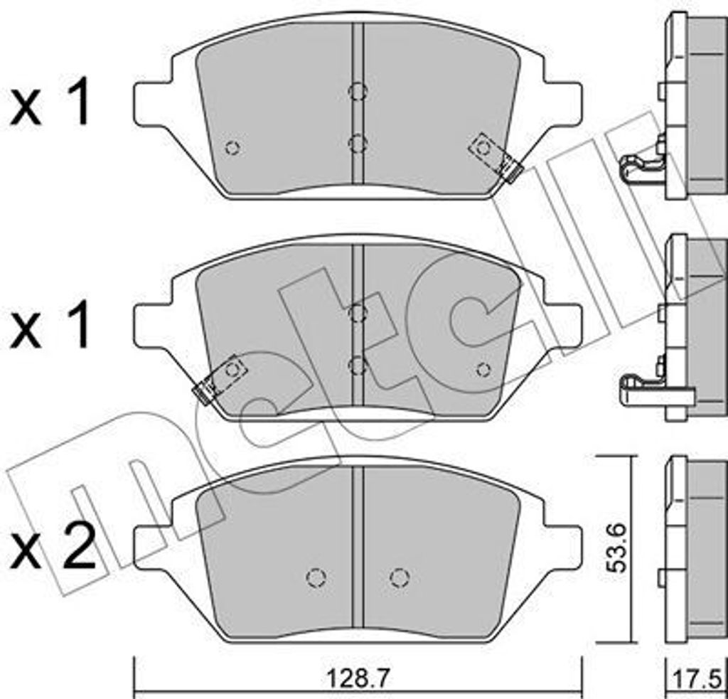 METELLI Bremsbeläge Satz Vorne Bremsklötze für OPEL Karl (C16) 22-1211-0