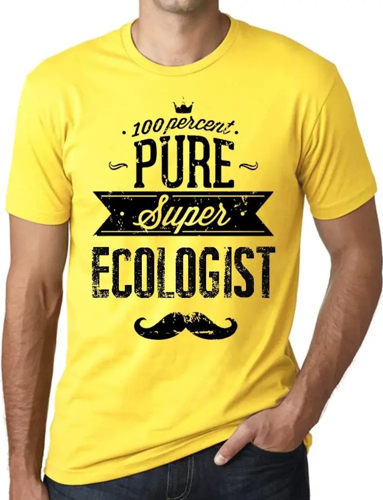 Herren Grafik T-Shirt 100% reine Superökologie – 100% Pure Super Ecologist – Öko-Verantwortlich Vintage Jahrgang Kurzarm Lustige Druck Geburt...