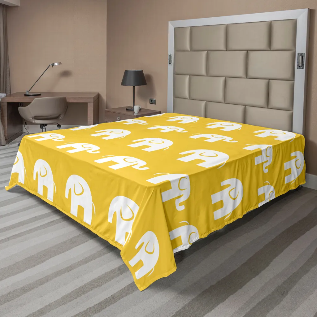 Drap de lit anti-plis éléphant 260x228 cm, linge de lit doux et résistant