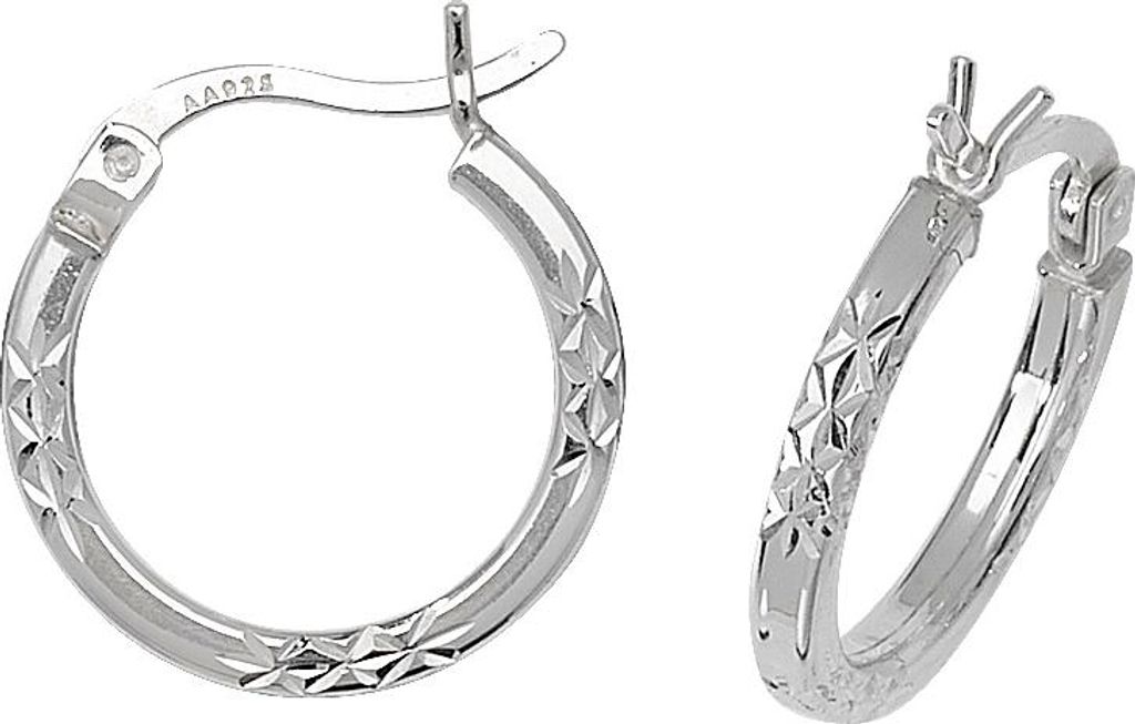 925 Sterling Silber Damen - Paar Creolen - 10mm; TRS17710MM10