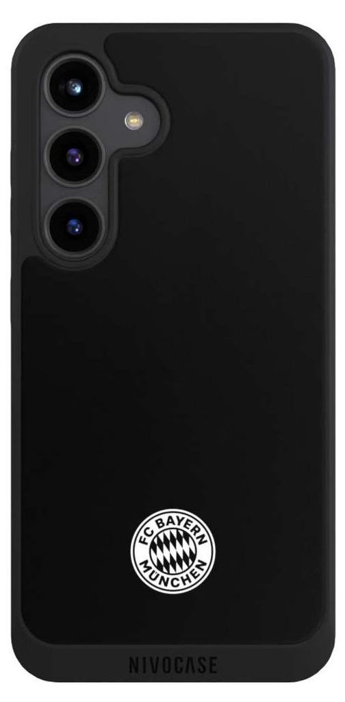 NIVOCASE Handyhülle für Samsung Galaxy S24 Hülle NIVOpure Case Schwarz FC Bayern München FCB Offizielles Lizenzprodukt