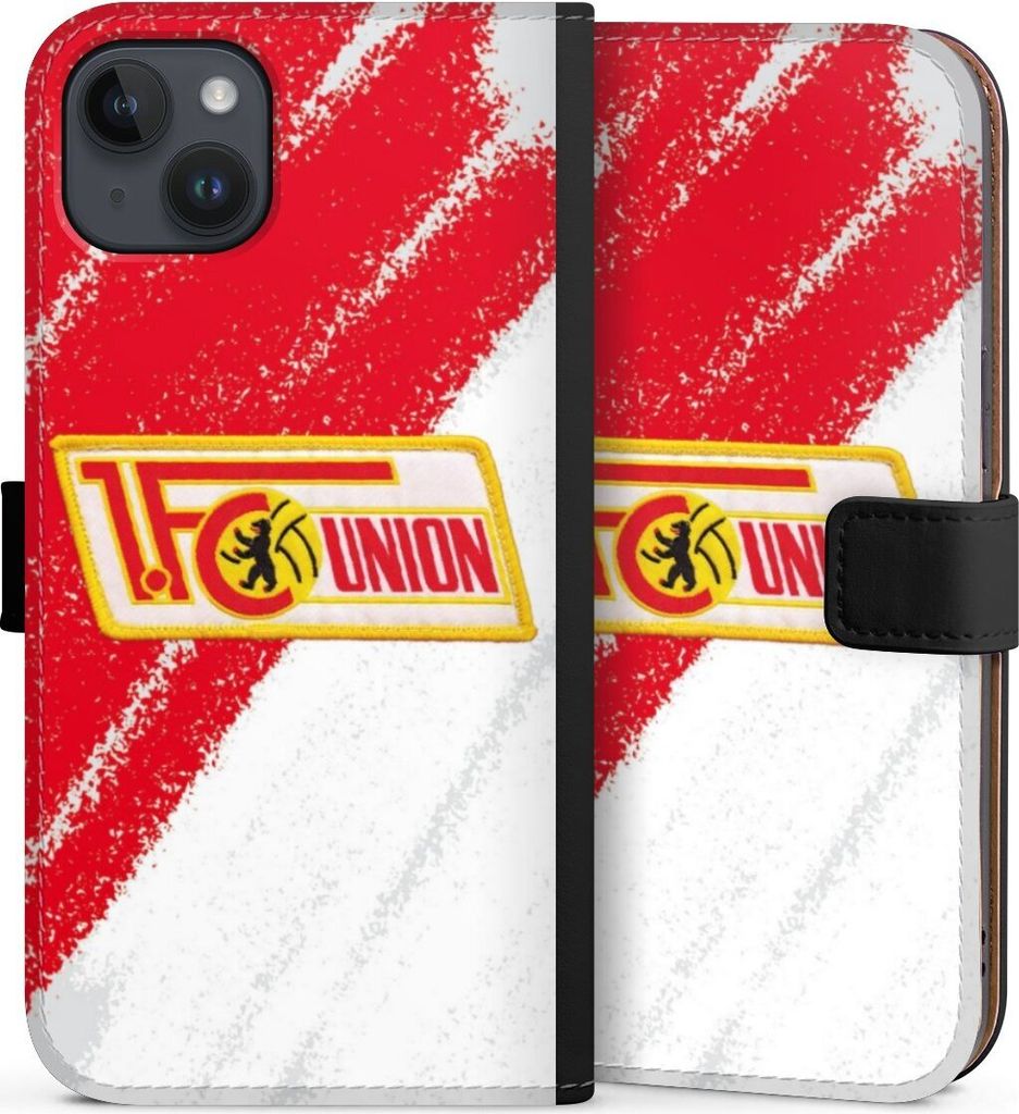 DeinDesign Klapphülle für Apple iPhone 14 Plus Handytasche Lederhülle Tasche 1. FC Union Berlin Logo Offizielles Lizenzprodukt