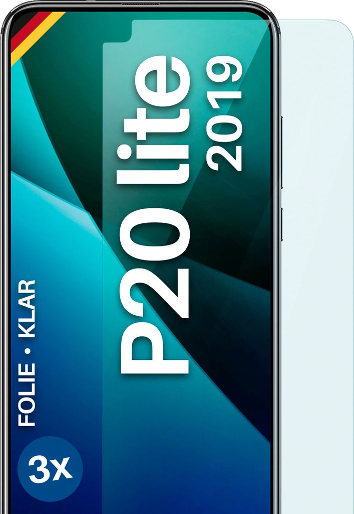 moex 3x Schutzfolie kompatibel mit Huawei P20 Lite (2019) - Displayschutzfolie dünn Folie, Klar