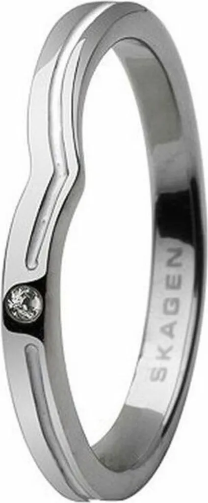 Skagen JRSW018SS Anello Sea Glass Design Minimalista Argento Bianco