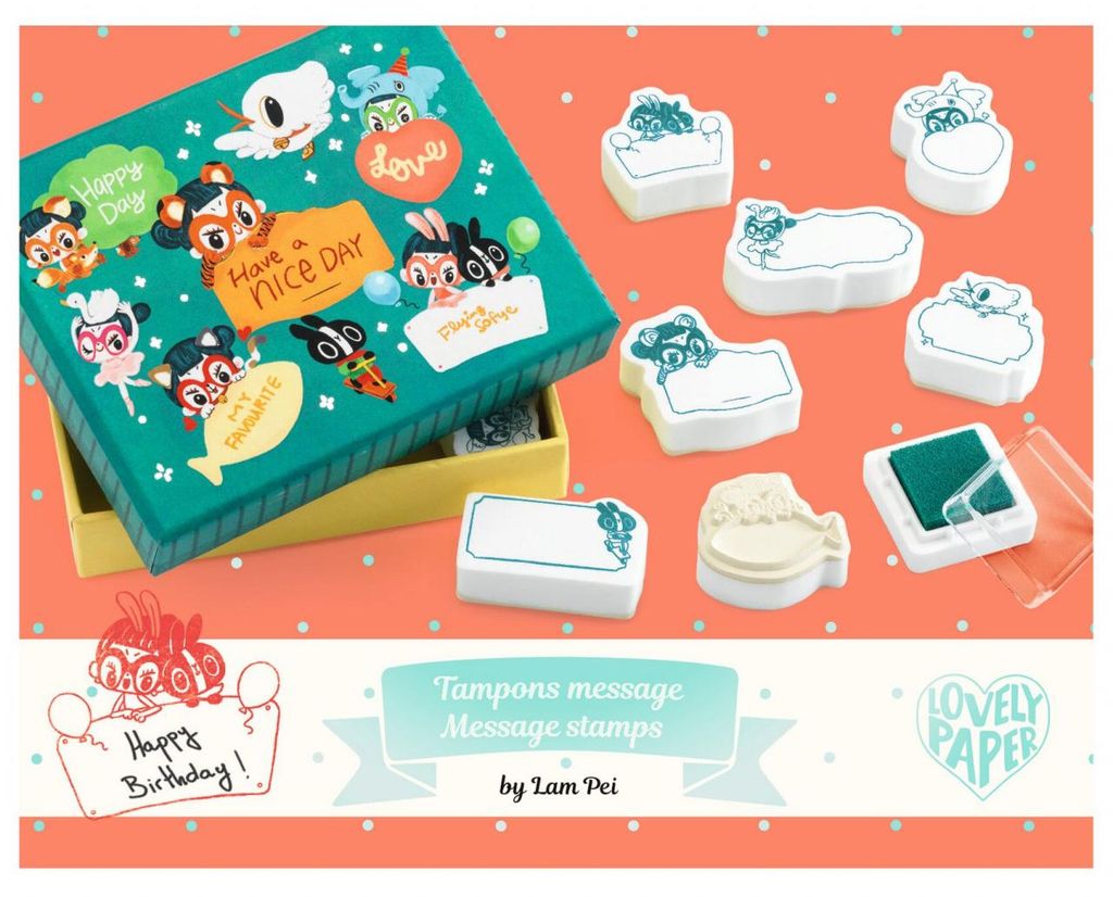 Stempelset Nachrichten Lam, Djeco