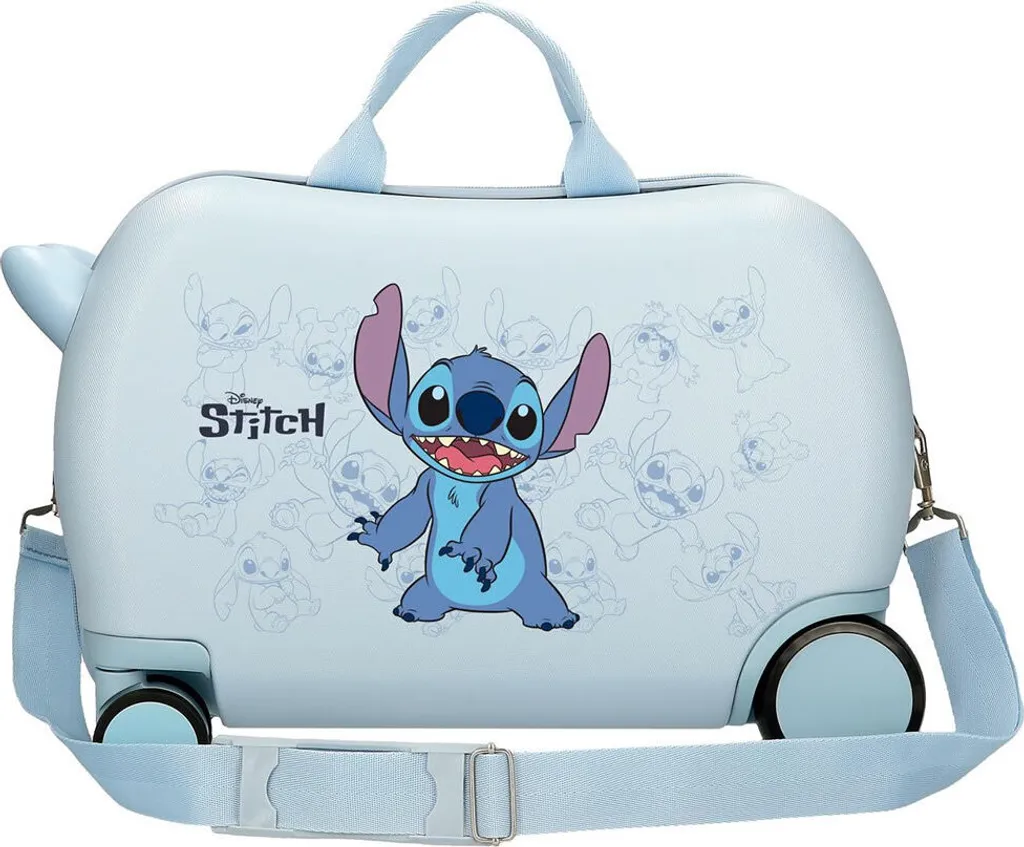 Valise rigide enfant Stitch Disney bleu clair à 4 roues multidirection - 2