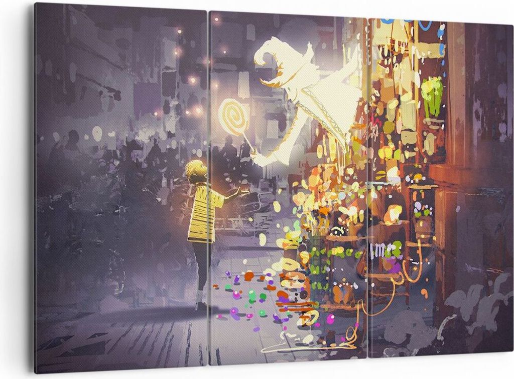 Bild auf Leinwand - Leinwandbild - Fantasie Märchen - 165x110cm - Wand Bild - Wanddeko - Leinwanddruck - Bilder - Kunstdruck - Wanddekoration - Le...