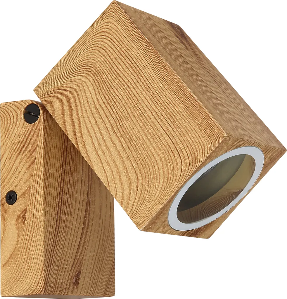 Applique de Jardin IP44 en Aluminium Moulé Aspect Bois et Verre