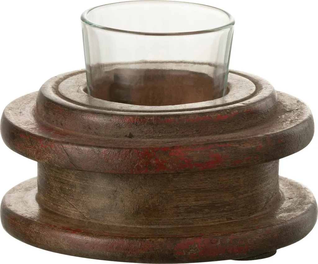 Créez une Ambiance Cosy avec le Photophore J-Line Bobine Bois Marron