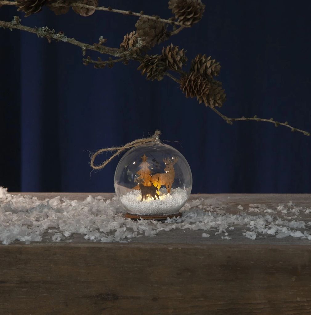 +LED-Deko-Kugel 'Fauna', deer/fir, warmwhite Produktbild 