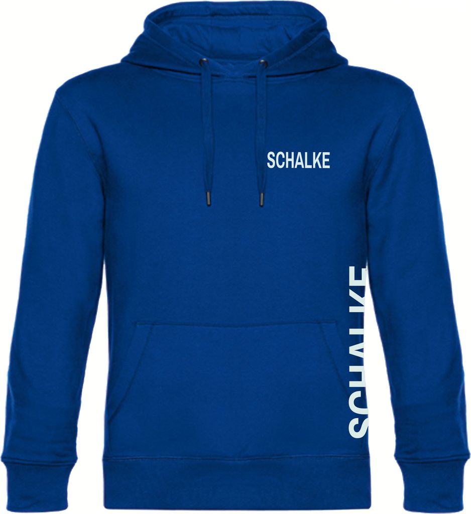 multifanshop Kapuzen Sweatshirt - Schalke - Brust & Seite, blau, Größe L