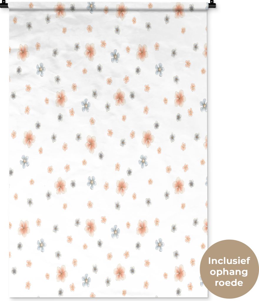 MuchoWow Wandteppich Wandbehang Sakura - Vintage - Muster 90x135 cm Tapisserie Dekoration Wandtuch - Baumwolle - Wandskulptur