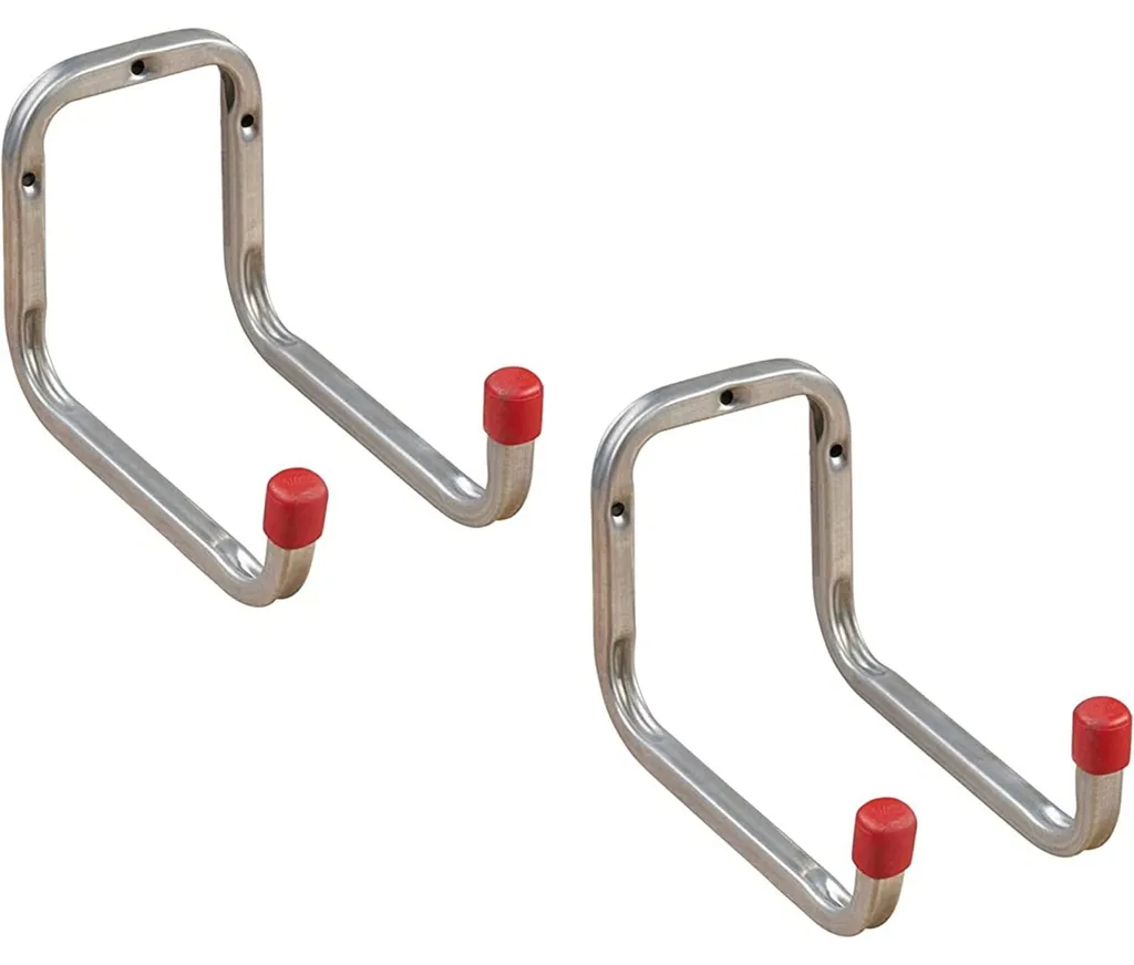 Lot de 2 crochets de garage muraux - Supports doubles pour outils 173 mm