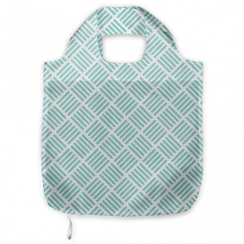 ABAKUHAUS Wasser Tragetasche aus Stoff, Diagonal Parallel Lines, Praktische Altagsmode Einkaufstaschen, Mint Grün Weiß