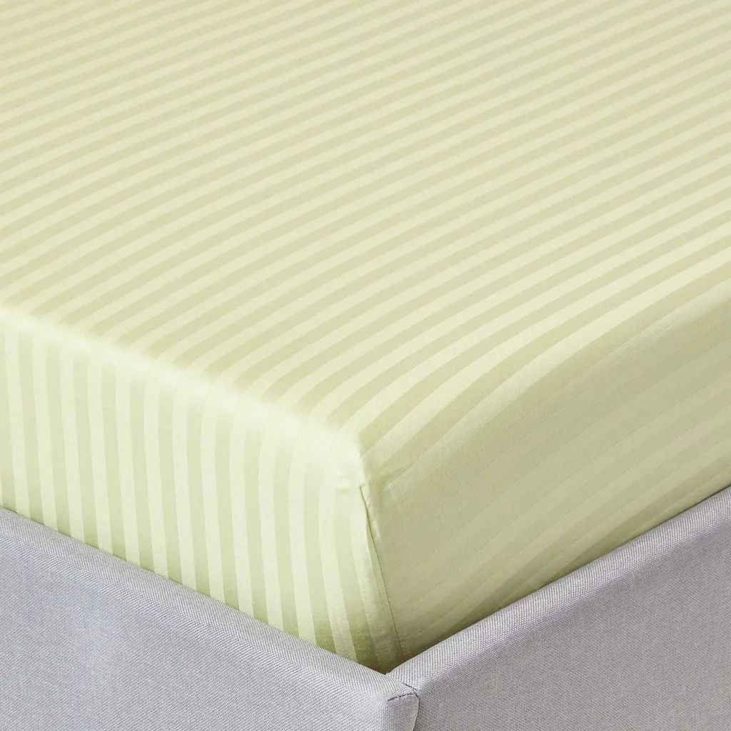 Lenzuolo Teso Damascato Verde Lime Homescapes 330 Fili 180x200