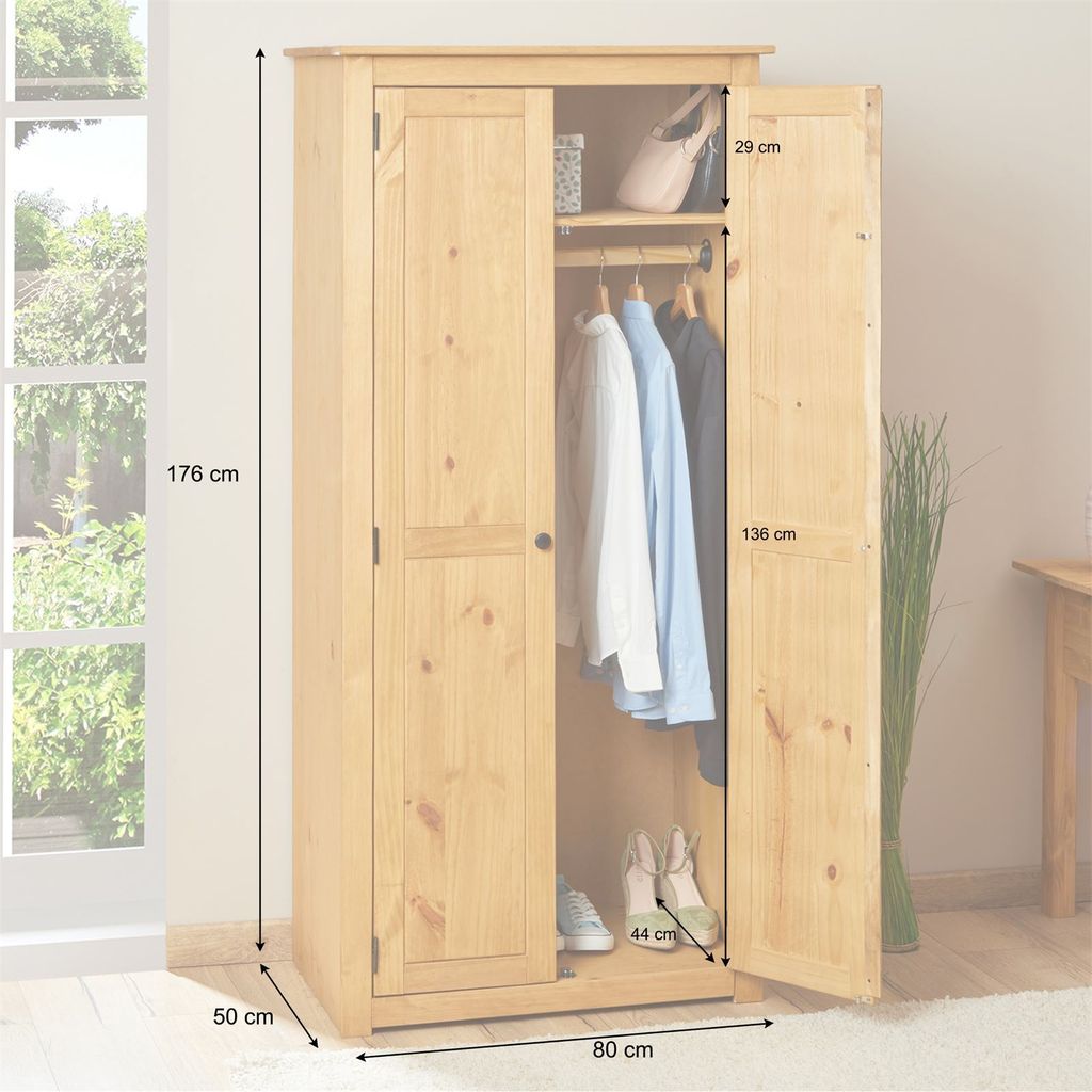 Kleiderschrank CANCUN im Landhaus Stil, Garderobenschrank Produktbild 9
