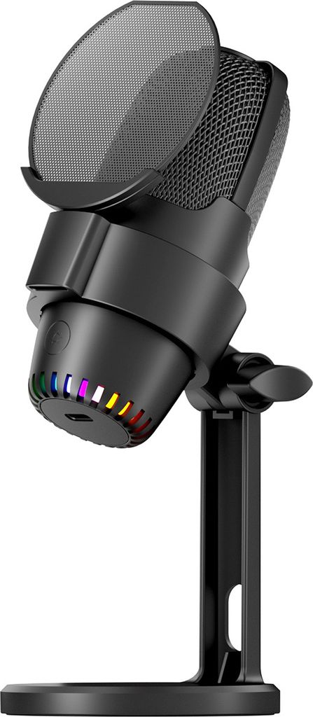 USB-RGB-Mikrofon, Computer-Mikrofon-Set mit Stativ, Rauschunterdrueckung, Plug & Play, eine Taste zum Stummschalten, fuer Gaming/Meetings/Live-Stre...