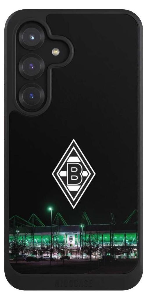 NIVOCASE Hülle für Samsung Galaxy S25 Handyhülle NIVOcore Case Schwarz Borussia Mönchengladbach Offizielles Lizenzprodukt Stadion