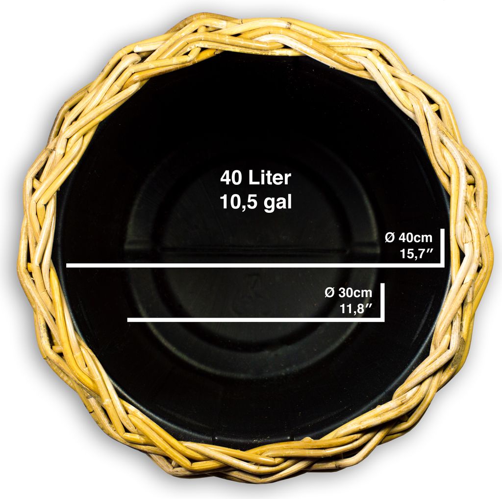 VAN DER LEEDEN DRYPOT® Rattan Pflanzkübel Grau Ø 45 cm - Produktbild 5