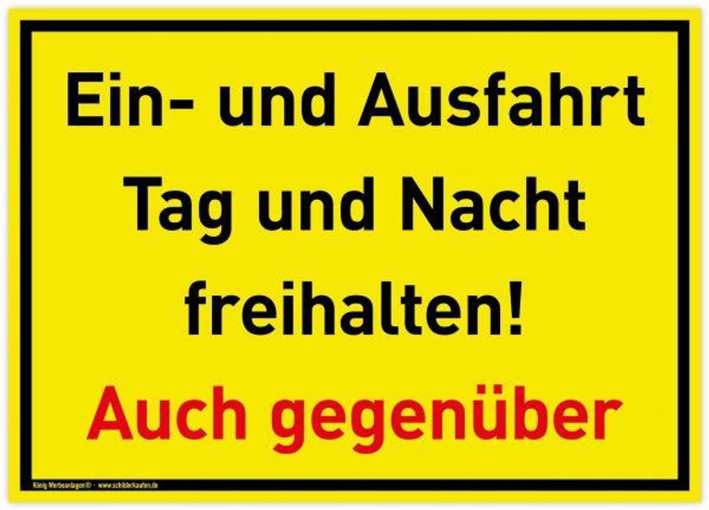 Großes Schild Ein- und Ausfahrt | PVC 42 x 30 cm | Tag und Produktbild 