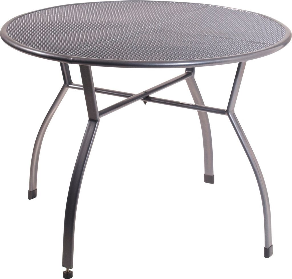 Gartentisch Toulouse Streckmetall 100x72cm grau rund Produktbild 