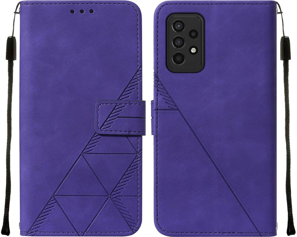 Galaxy A33 5G Hülle, Schlank Prägung Flip Leder Kartenfächer Schutzhülle mit Ständer für Samsung Galaxy A33 5G Lila
