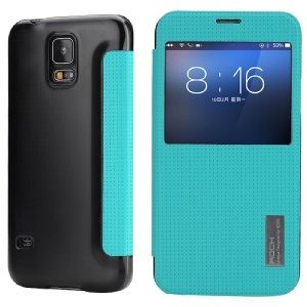 Rock Buchdesign-Tasche Elegant Upgrade Serie Preview für SM-G900 Galaxy S5 blau