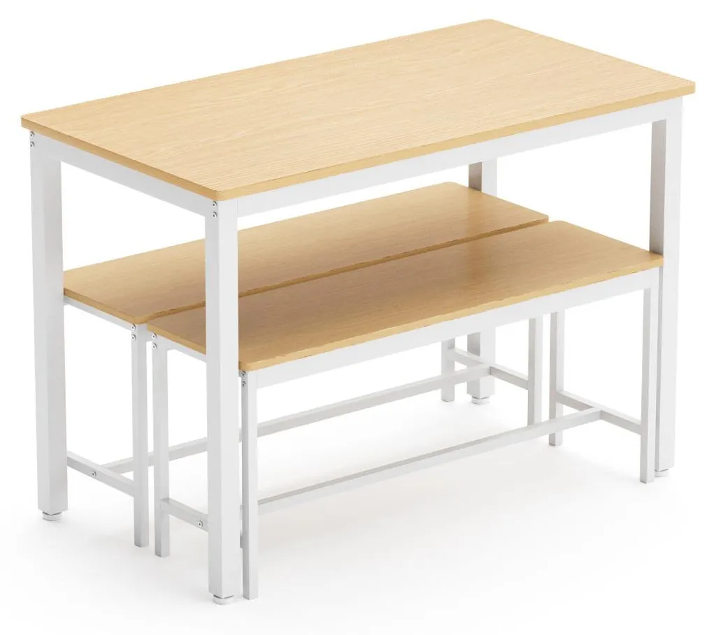 Ensemble de table à manger haute industrielle et ses bancs assortis - 5