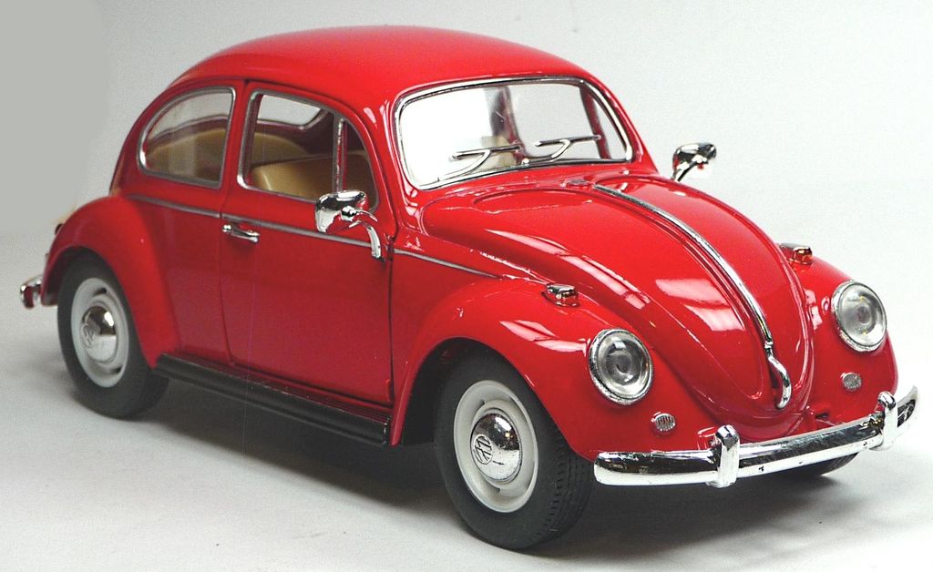 Klassiker: VW Käfer (1967) ca. 1:24 rot Modellauto ca. 17cm Produktbild 