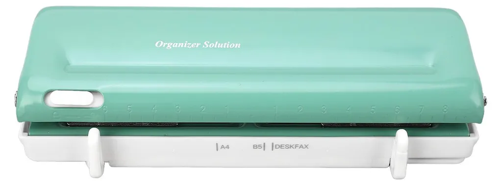 Perforateur 6 trous à espacement variable vert, format A4 A5 B5 A6
