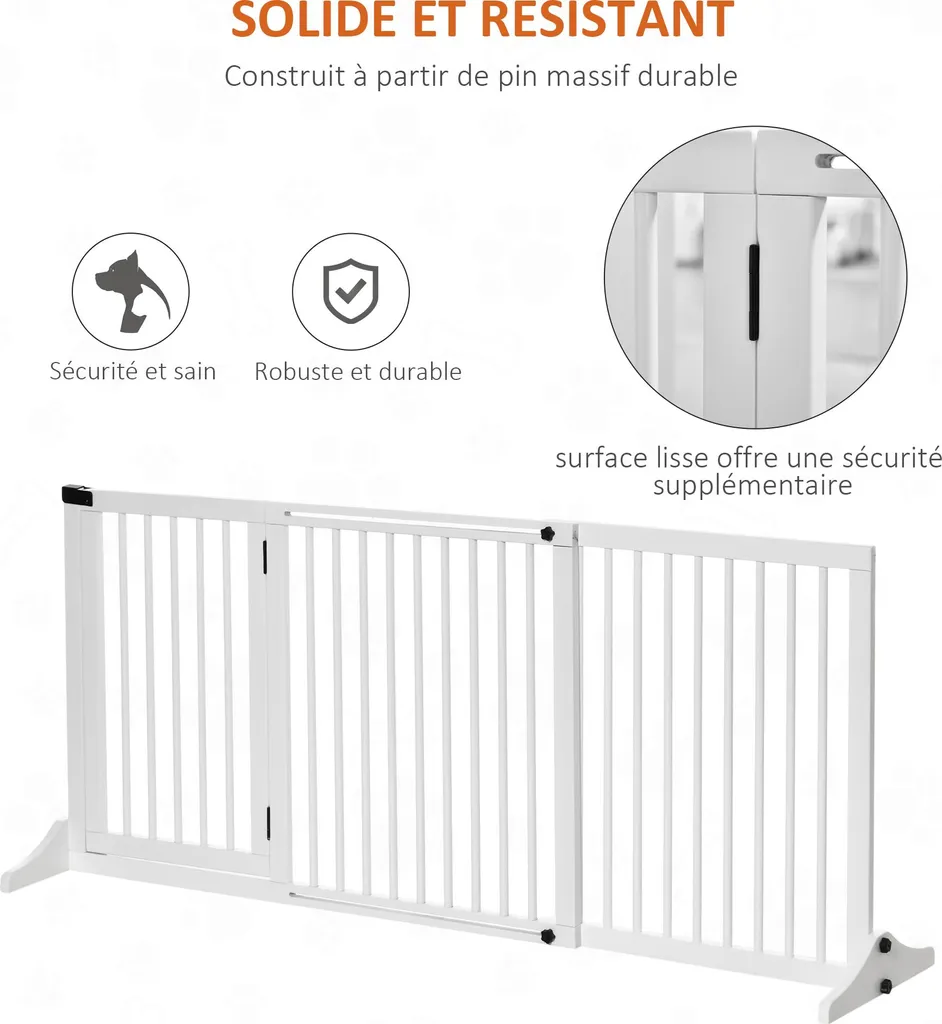 Barrière chien sans perçage pour grands passages longueur modulable - 7