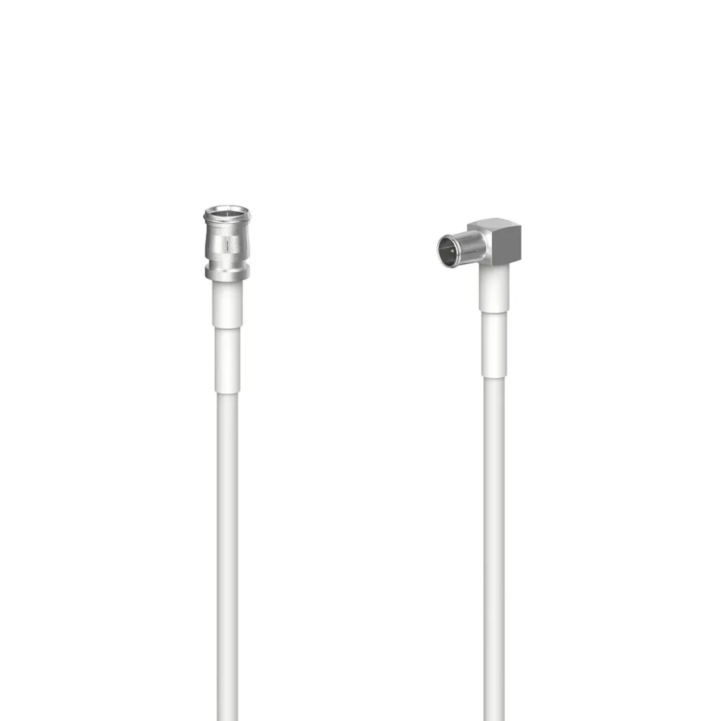 Câble d'antenne satellite 3m blanc connecteur F mâle Hama type coaxial