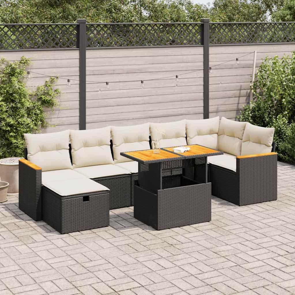 Maison Exclusive - 5-tlg. Garten-Sofagarnitur mit Kissen Schwarz Poly Rattan