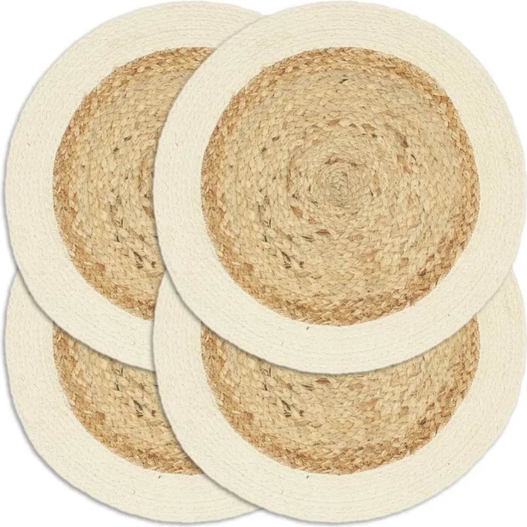 Tovagliette d'arredo Stabli 4 pz. Naturale 38 cm Rotondo Juta e cotone - Tovagliette CC1119118 1pz