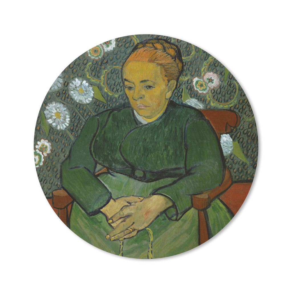 MuchoWow Mauspad Mousepad La berceuse (Porträt von Madame Roulin) - Vincent van Gogh 30x30 cm - Mousepads - Maus Mat - Pad - Mausunterlage - Tis...