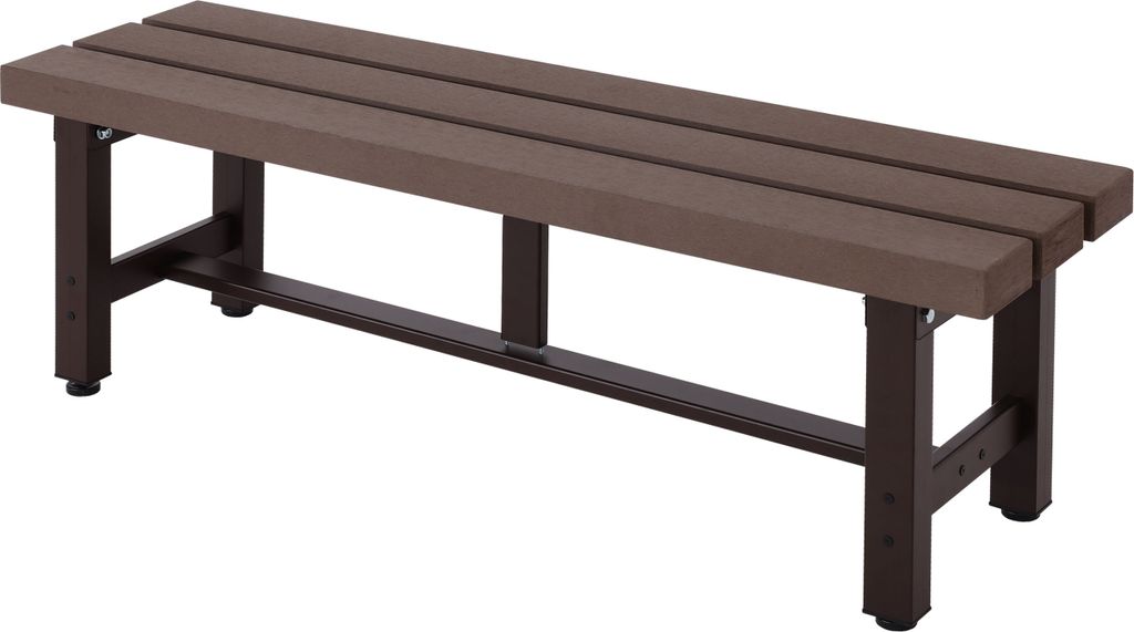Alu Gartenbank MCW-K60, Bank Parkbank Sitzbank Balkonbank, wetterfest WPC 120cm, braun
