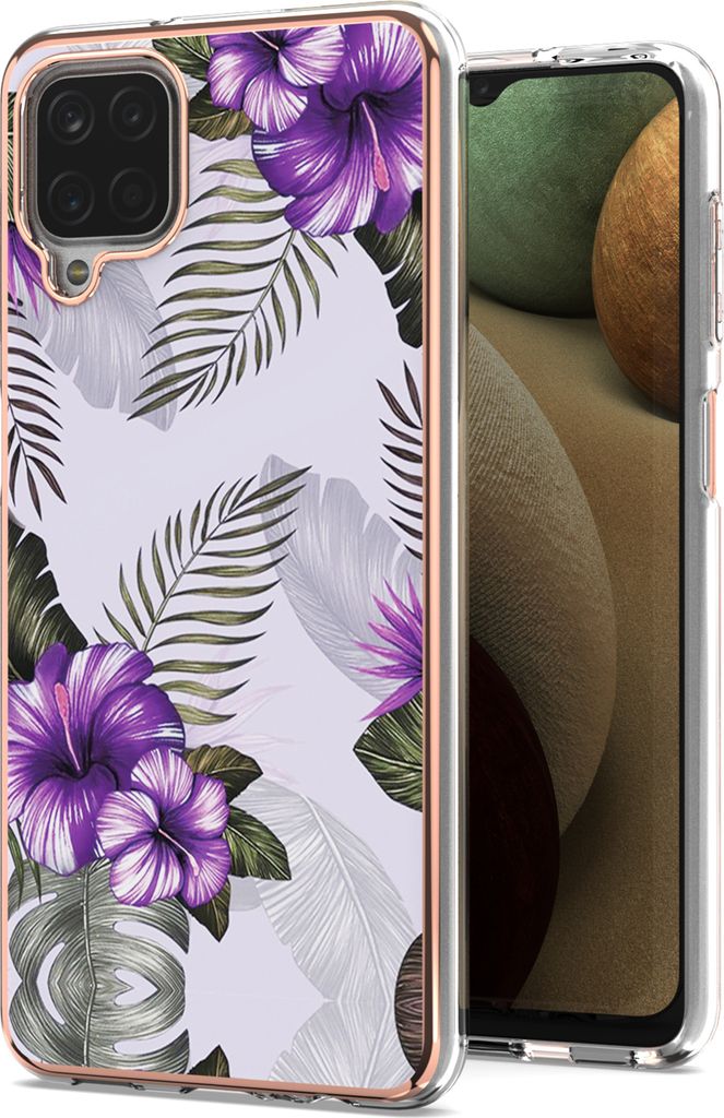 Samsung A12 5G Hülle, Muster Handyhülle Weich TPU Bumper Schutzhülle für Samsung Galaxy A12 5G Lila