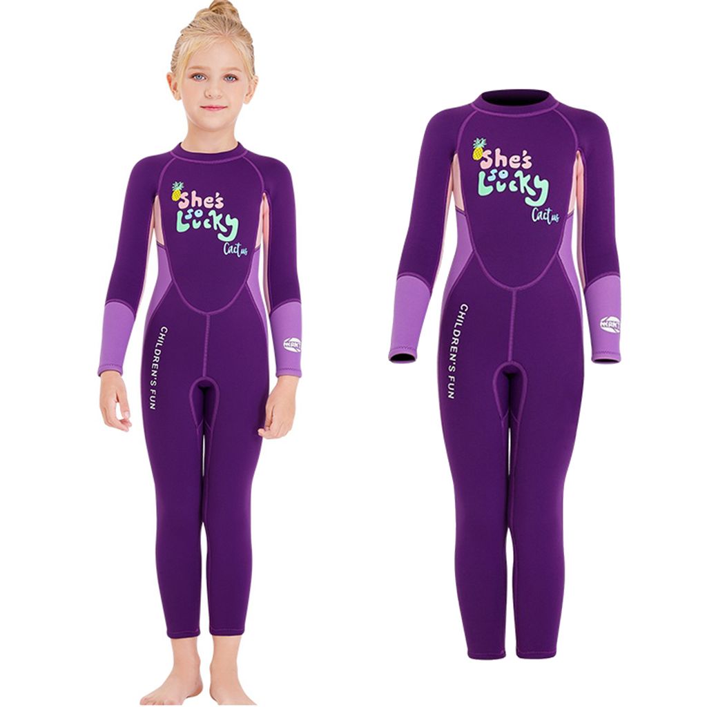 Kinder Mädchen Tauchanzug 2,5mm einteiliger Neopren-Surfanzug Overall Rash 