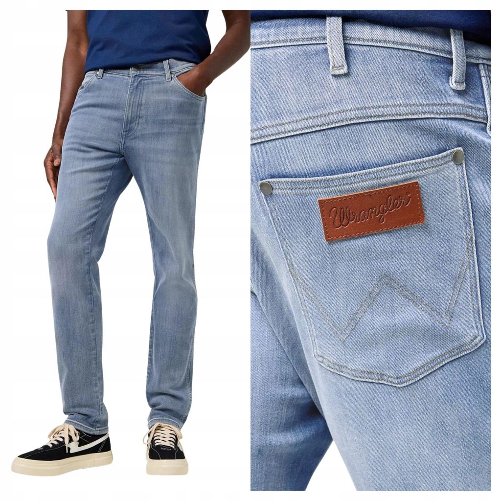 WRANGLER | Herren River Grey Light Classic Baumwollhose W36 L34