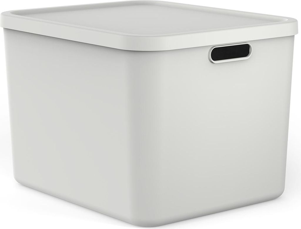 Rotho Albula Aufbewahrungsbox 55L, modular, stapelbar, mit Griffen, in Weiß